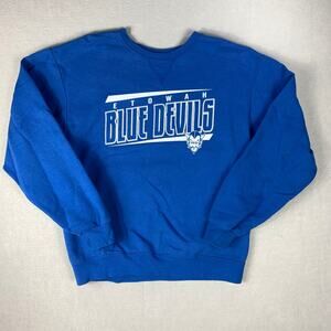 Etowah Blue Devils Sweatshirt Mens Medium Blue Pullover Crewneck